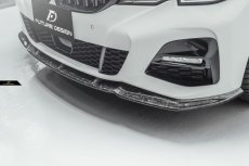 画像1: BMW 3シリーズ G20 G21 M-TECH Mスポーツ フロントバンパー用リップスポイラー フォージドカーボン 本物DryCarbon ドライカーボン (1)