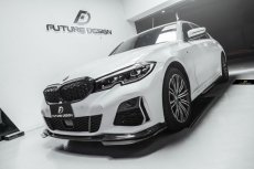 画像1: BMW 3シリーズ G20 G21 M-TECH Mスポーツ フロントバンパー用リップスポイラー 3点 本物DryCarbon ドライカーボン (1)