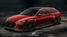 画像15: AUDI RS6 AVANT C8 アバント フロント リップスポイラー 本物DryCarbon ドライカーボン (15)