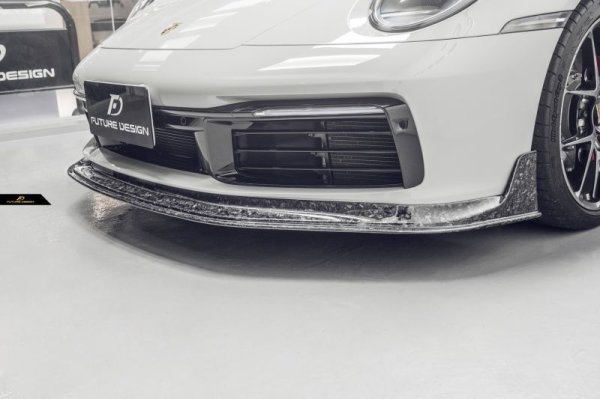 ポルシェ 911 992 Carrera フロント リップ スポイラー 本物Drycarbon