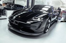 画像16: Porsche ポルシェ Taycan タイカン フロント リップスポイラー 本物Drycarbon ドライカーボン (16)