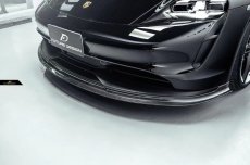 画像19: Porsche ポルシェ Taycan タイカン フロント リップスポイラー 本物Drycarbon ドライカーボン (19)