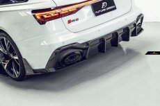 画像11: AUDI RS6 AVANT C8 アバント リアディフューザー スプリッター 本物DryCarbon ドライカーボン (11)