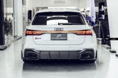 画像1: AUDI RS6 AVANT C8 アバント リアディフューザー スプリッター 本物DryCarbon ドライカーボン (1)