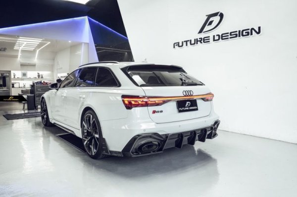 AUDI RS6 AVANT C8 アバント リアディフューザー スプリッター 本物