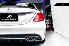 画像2: BENZ メルセデス・ベンツ C-Class W205 セダン S205 ワゴン 前期C63仕様 リア ディフューザー マフラーカッター付 (2)