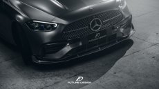 画像1: BENZ メルセデス・ベンツ C-Class W206 S206 AMGライン専用 フロントバンパー ガーニッシュ スポイラー 本物Drycarbon ドライカーボン (1)