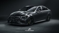 画像3: BENZ メルセデス・ベンツ C-Class W206 S206 AMGライン専用 フロントバンパー ガーニッシュ スポイラー 本物Drycarbon ドライカーボン (3)