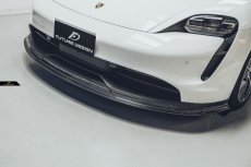画像1: Porsche ポルシェ Taycan タイカン フロント リップスポイラー 本物Drycarbon ドライカーボン (1)