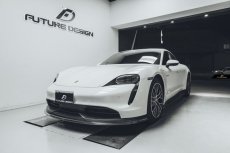 画像3: Porsche ポルシェ Taycan タイカン フロント リップスポイラー 本物Drycarbon ドライカーボン (3)
