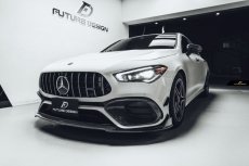 画像1: BENZ メルセデス・ベンツ CLA-Class W118 X118 CLA45 フロントバンパー用リップスポイラー 本物DryCarbon ドライカーボン (1)