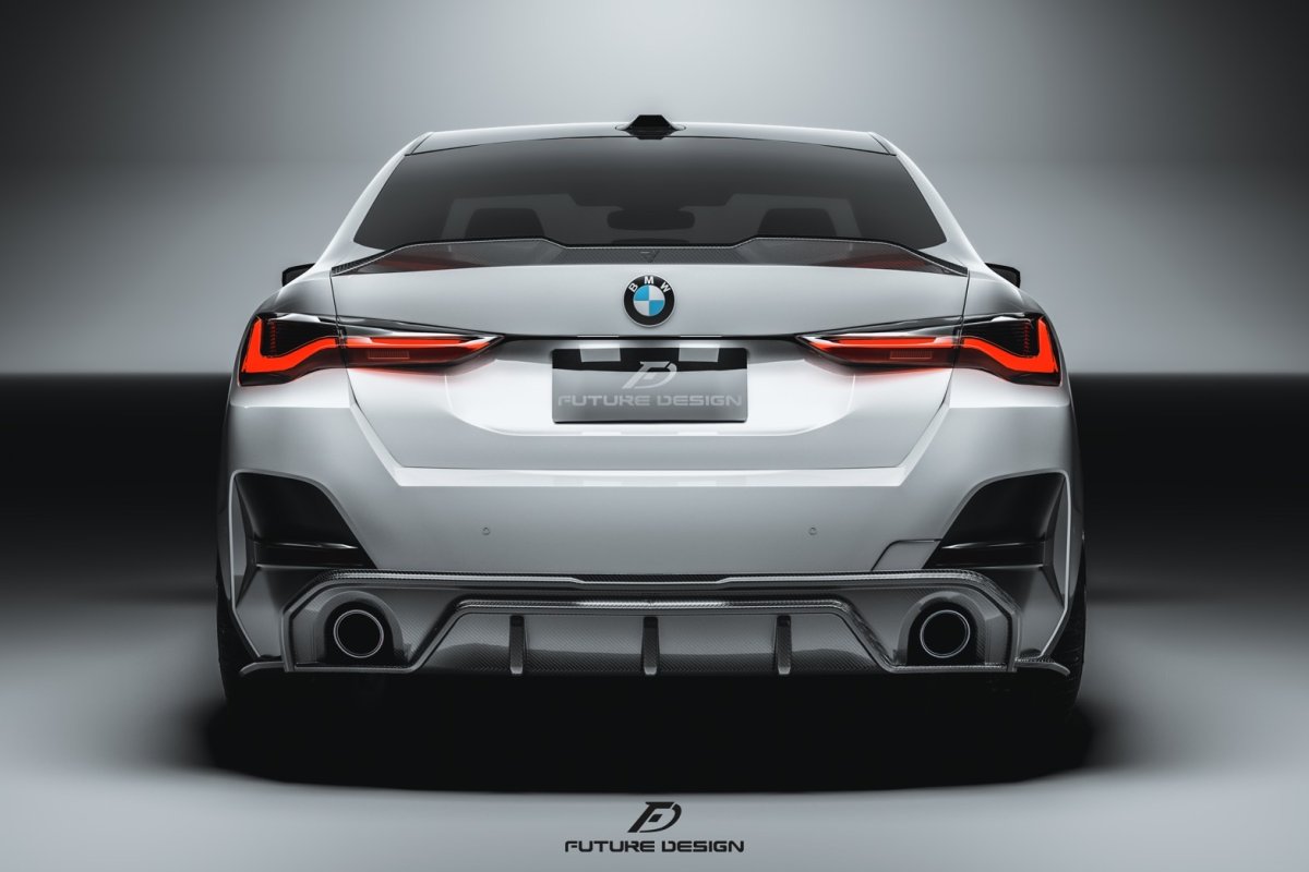 画像1: BMW 4シリーズ G26 グランクーペ Mスポーツ リアスポイラー 本物DryCarbon ドライカーボン (1)
