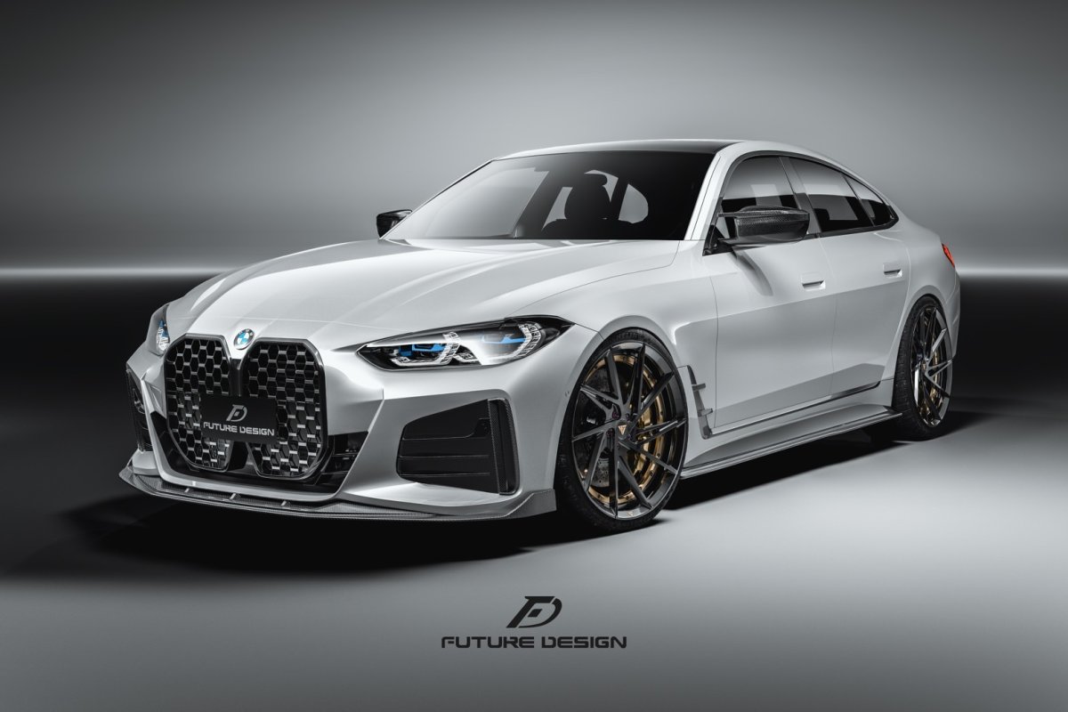 画像3: BMW 4シリーズ G26 グランクーペ Mスポーツ サイドスカート 本物DryCarbon ドライカーボン (3)