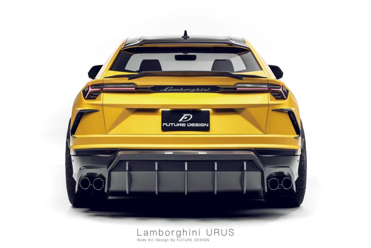 画像1: Lamborghini URUS ウルス トランク用 リアスポイラー V2 本物DryCarbon ドライカーボン (1)