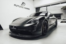 画像5: Porsche ポルシェ Taycan タイカン フロント エアーベントカバー ガーニッシュ 本物Drycarbon ドライカーボン (5)