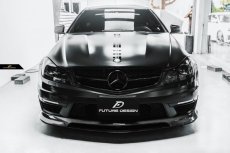 画像9: BENZ メルセデス・ベンツ C-Class W204 S204 後期車 C63専用 フロントバンパー用リップスポイラー 本物DryCarbon ドライカーボン (9)