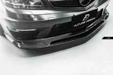 画像6: BENZ メルセデス・ベンツ C-Class W204 S204 後期車 C63専用 フロントバンパー用リップスポイラー 本物DryCarbon ドライカーボン (6)