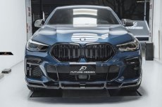 画像1: BMW Xシリーズ X6 G06 前期 Mスポーツ フロントバンパー用リップスポイラー 本物DryCarbon ドライカーボン (1)