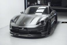 画像11: Porsche ポルシェ Taycan タイカン フロント リップスポイラー V2 本物Drycarbon ドライカーボン (11)