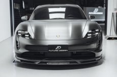 画像2: Porsche ポルシェ Taycan タイカン フロント リップスポイラー V2 本物Drycarbon ドライカーボン (2)