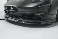 画像1: Porsche ポルシェ Taycan タイカン フロント リップスポイラー V2 本物Drycarbon ドライカーボン (1)