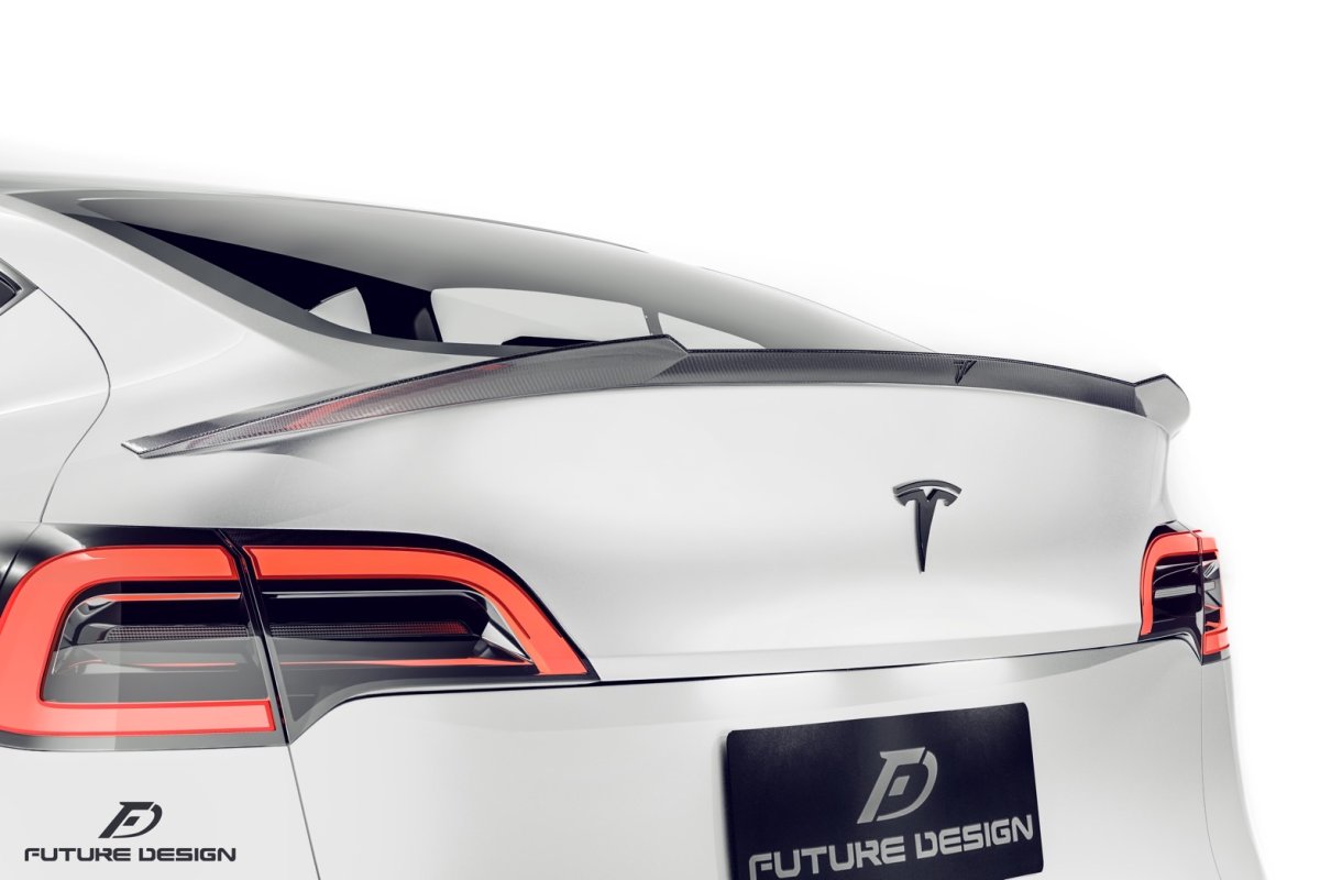 画像8: TESLA テスラ MODEL モデル Y トランク用 リアスポイラー 本物Drycarbon ドライカーボン (8)