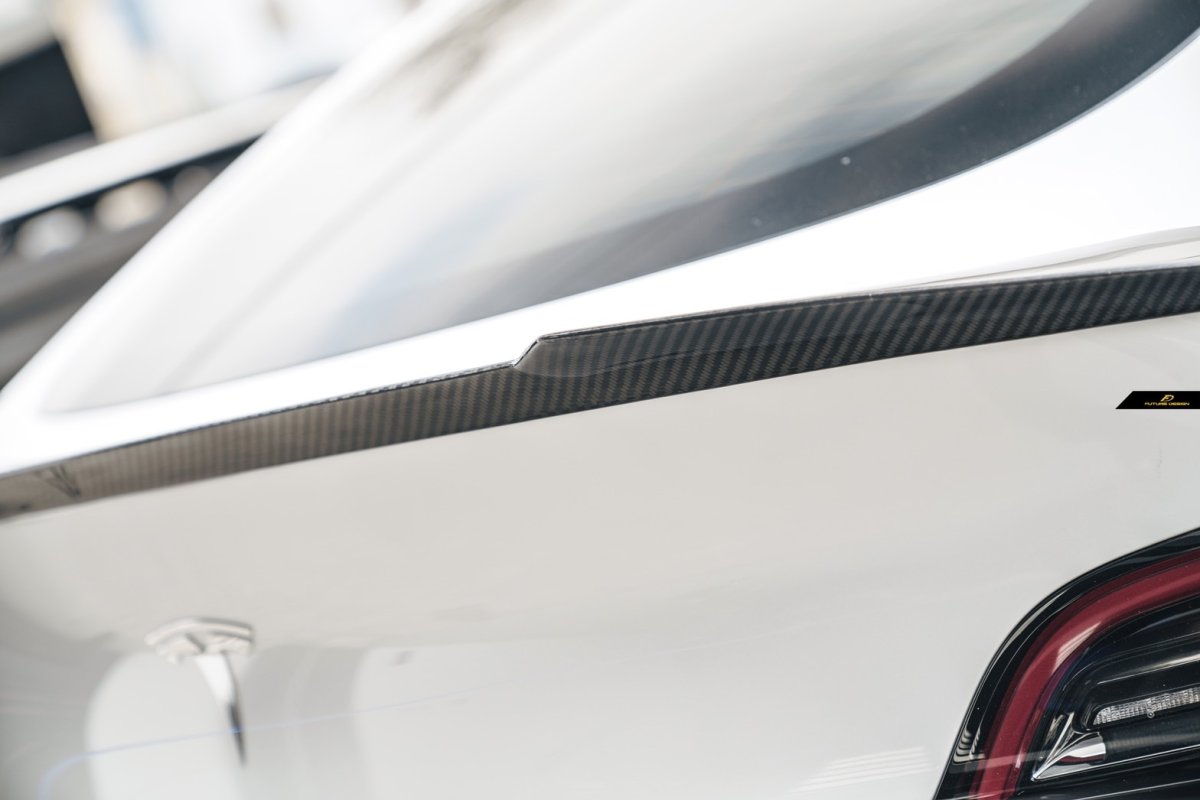 画像12: TESLA テスラ MODEL モデル Y トランク用 リアスポイラー 本物Drycarbon ドライカーボン (12)