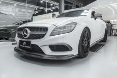 画像13: BENZ メルセデス・ベンツ CLS W218 LCI 後期車 フロントバンパー用カナード 本物Dry Carbon ドライカーボン (13)