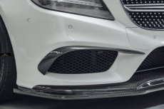 画像1: BENZ メルセデス・ベンツ CLS W218 LCI 後期車 フロントバンパー用カナード 本物Dry Carbon ドライカーボン (1)