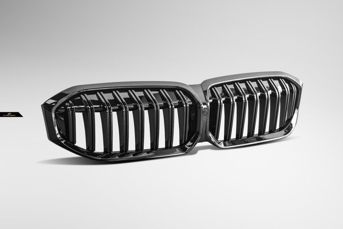 画像8: BMW 3シリーズ G20 G21 後期用 フロント用 艶ありブラック キドニーグリル センターグリル S1 (8)