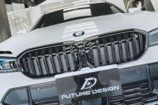 画像1: BMW 3シリーズ G20 G21 後期用 フロント用 艶ありブラック キドニーグリル センターグリル S1 (1)