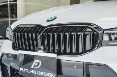 画像6: BMW 3シリーズ G20 G21 後期用 フロント用 艶ありブラック キドニーグリル センターグリル S1 (6)