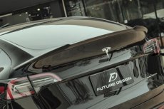 画像22: TESLA テスラ MODEL モデル Y トランク用 リアスポイラー 本物Drycarbon ドライカーボン (22)