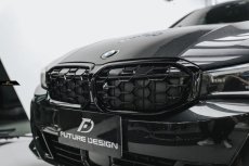 画像1: BMW 3シリーズ G20 G21 後期用 フロント用 艶ありブラック キドニーグリル センターグリル (1)