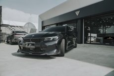 画像14: BMW 3シリーズ G20 G21 Mスポーツ 後期用 フロントバンパー リップスポイラー 本物DryCarbon ドライカーボン V2 (14)