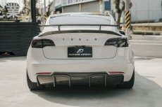 画像11: TESLA テスラ MODEL モデル 3 トランク用リアウィング リアスポイラー 本物Drycarbon ドライカーボン (11)