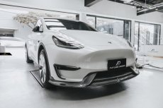 画像2: TESLA テスラ MODEL モデル Y フロントバンパー用 リップスポイラー 本物Drycarbon ドライカーボン (2)