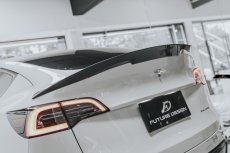 画像6: TESLA テスラ MODEL モデル Y トランク用 リアスポイラー 本物Drycarbon ドライカーボン (6)