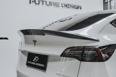 画像1: TESLA テスラ MODEL モデル Y トランク用 リアスポイラー 本物Drycarbon ドライカーボン (1)