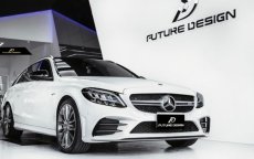 画像1: BENZ メルセデス・ベンツ C-Class W205 C205 S205 後期用 C43ルック 改造用 フロントバンパー グリル付 エアロ カスタム (1)