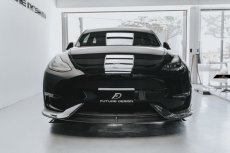 画像14: TESLA テスラ MODEL モデル Y フロントバンパー用 リップスポイラー 本物Drycarbon ドライカーボン (14)