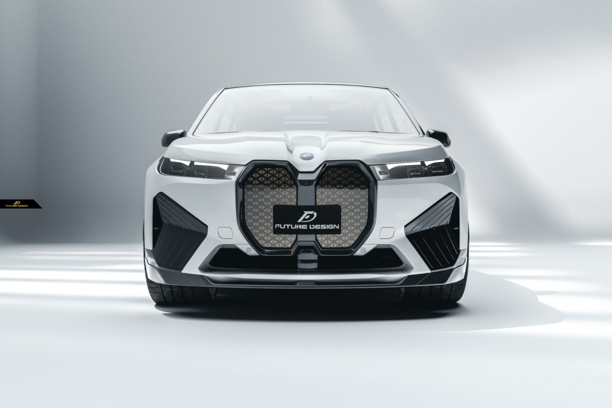 画像27: BMW iXシリーズ i20 Mスポーツ M60 フロント用 リップスポイラー 本物DryCarbon ドライカーボン (27)