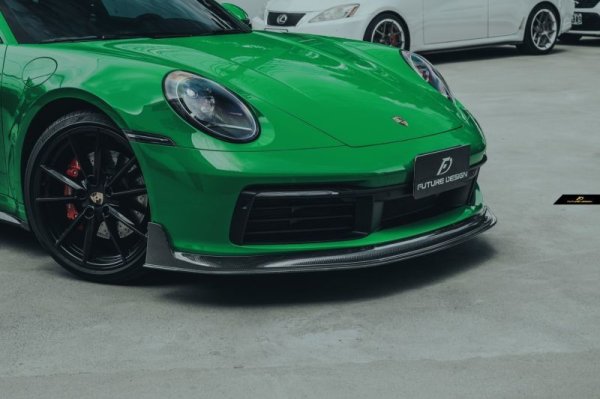 ポルシェ 911 992 Carrera フロント リップ スポイラー 本物Drycarbon