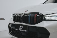 画像1: BMW 3シリーズ G20 G21 後期用 フロント用 艶ありブラック 青紺赤 キドニーグリル センターグリル S2 (1)
