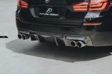 画像1: BMW 5シリーズ F10 セダン F11ツーリング Mスポーツ M5 リアバンパー用ディフューザー 本物ドライカーボン DryCarbon (1)