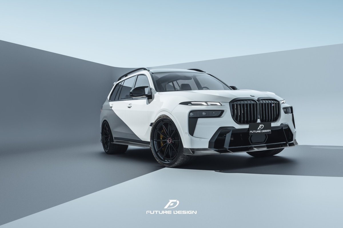 画像15: BMW Xシリーズ X7 G07 後期車 Mスポーツ フロントバンパー用リップスポイラー 本物DryCarbon ドライカーボン (15)