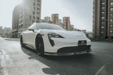 画像18: Porsche ポルシェ Taycan タイカン フロント リップスポイラー V2 本物Drycarbon ドライカーボン (18)