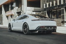 画像14: Porsche ポルシェ Taycan タイカン サイドスカート 本物Drycarbon ドライカーボン (14)