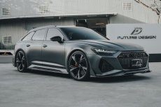 画像10: AUDI RS6 AVANT C8 アバント サイドスカート 本物DryCarbon ドライカーボン (10)