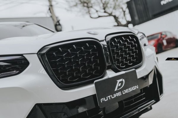 BMW G02 X4 後期用 フロント用艶ありブラック ダイヤモンド キドニー